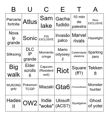 TGA 2024 Bingo Card