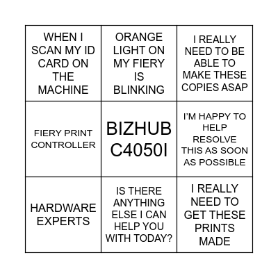 Connectivity/Solutions Calibration Blackout Bingo Card