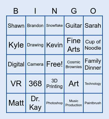 BCAT Bingo Card