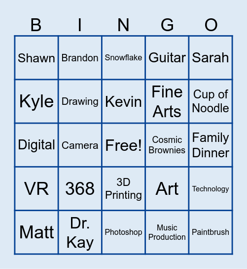 BCAT Bingo Card