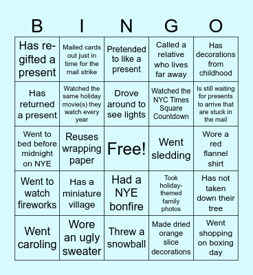 January Bingo Card