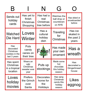 Holiday Bingo Card