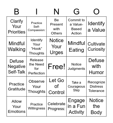 ACT Bingo Card
