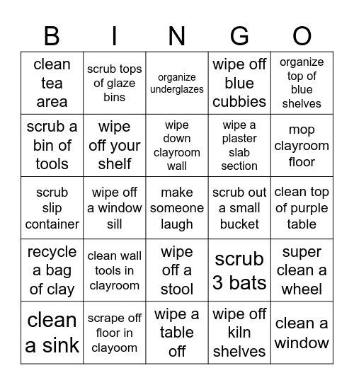 Cleanup BINGO Card