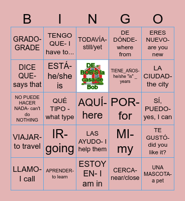 La Persona Especial Bingo Card