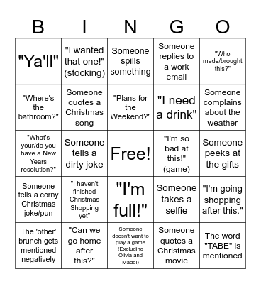 Adult Ed Bingo Card