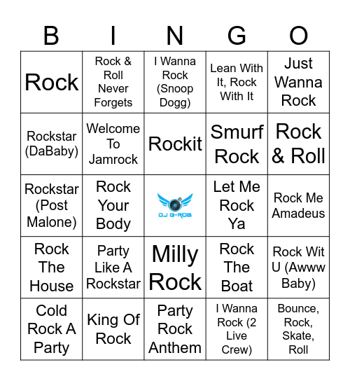 Rock On Bingo Card