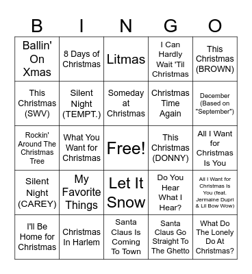 MUSIC BINGO Card