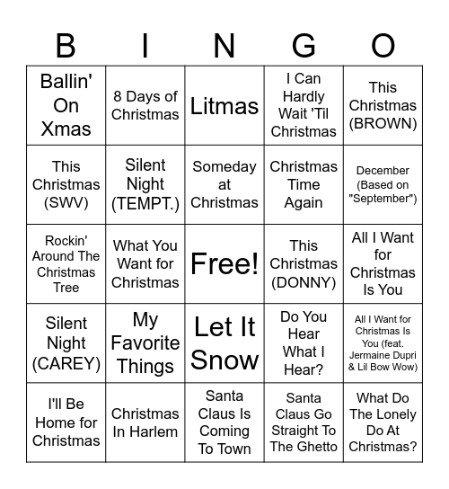 MUSIC BINGO Card