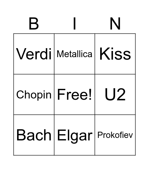 Not So Silent Bingo Card