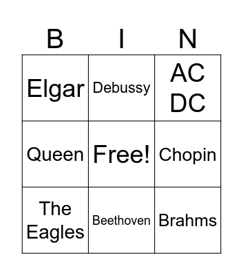 Not So Silent Bingo Card