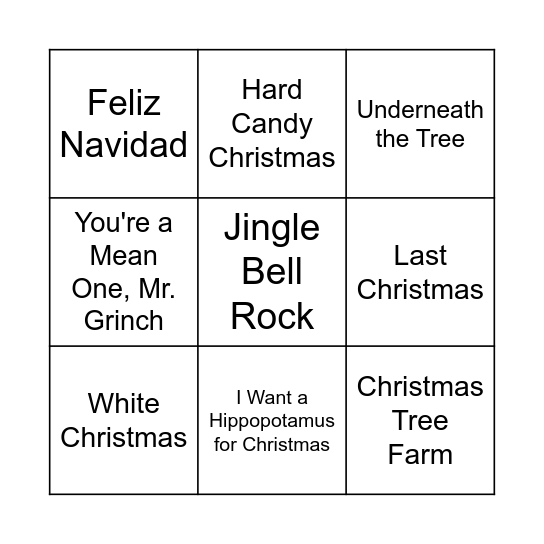Christmas Bingo Card
