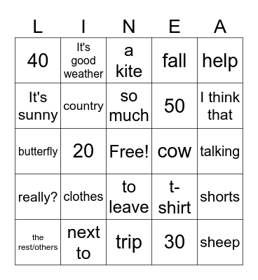 LINEA Bingo Card