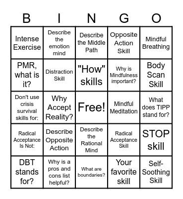 DBT BINGO Card