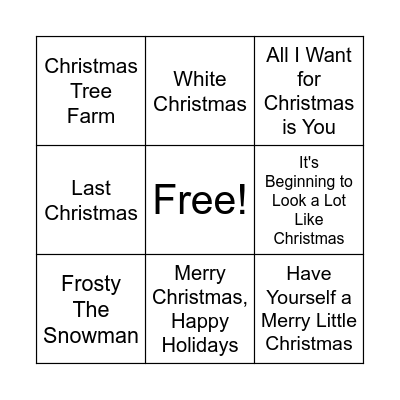 Christmas Bingo Card