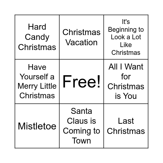 Christmas Bingo Card