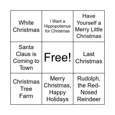 Christmas Bingo Card