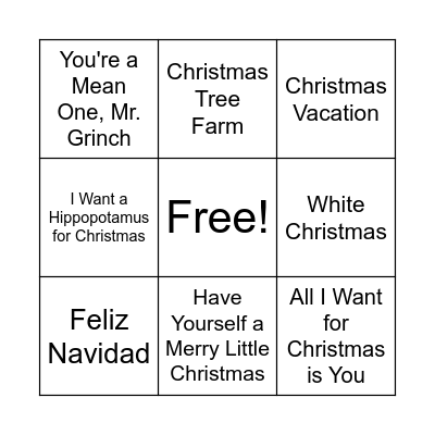 Christmas Bingo Card