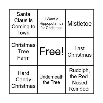 Christmas Bingo Card