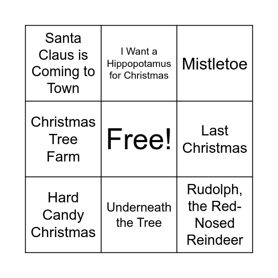Christmas Bingo Card