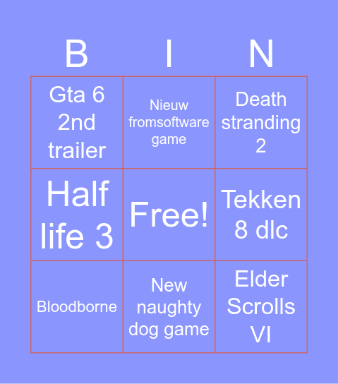 Bin van Ali Bingo Card