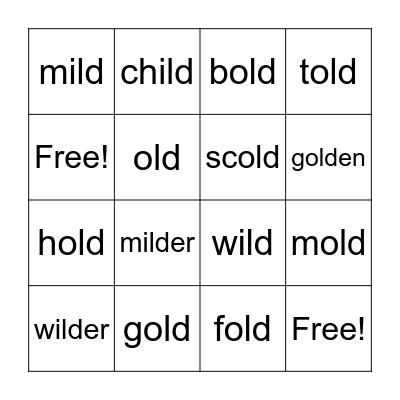 ILD and OLD BINGO Card