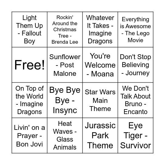 BINGO Card