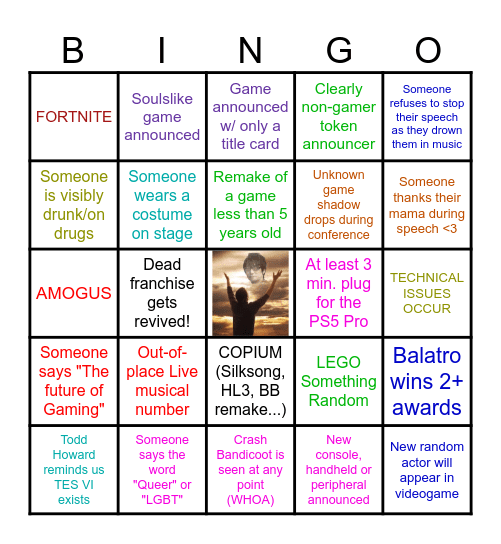 TGA 2024 Bingo Card