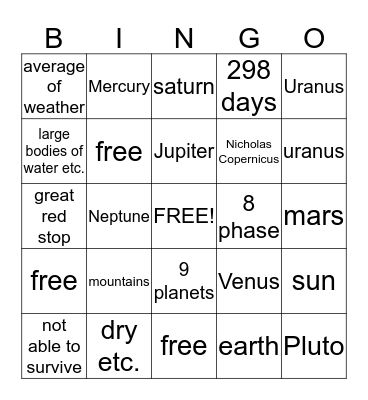 Bingo Card