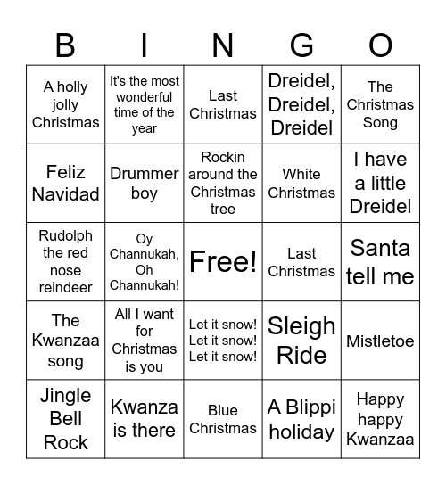 SINGO Bingo Card