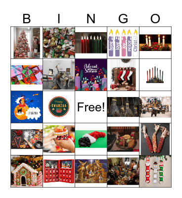 Winter Holidays Bingo Card