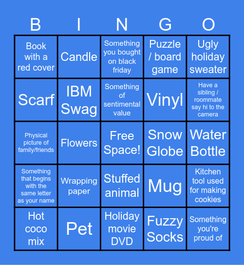 Holiday Bingo! Bingo Card