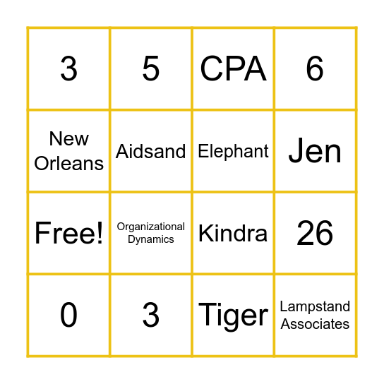 Michaele's Retirement Bingo Card