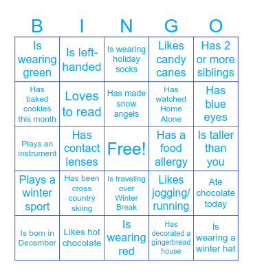 Jingle & Mingle Bingo Card