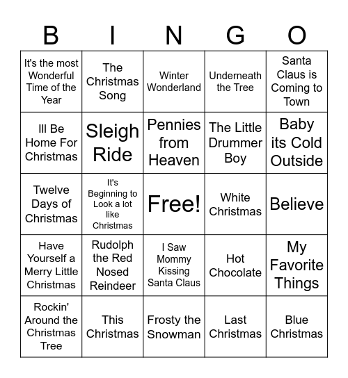 Christmas Bingo Card