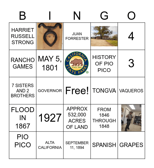 PIO PICO ADOBE Bingo Card