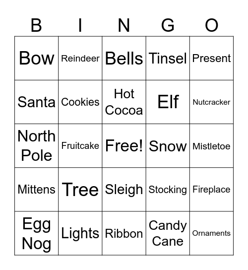 Christmas Bingo Card