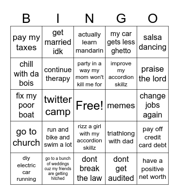 2025 BINGO CARD Bingo Card