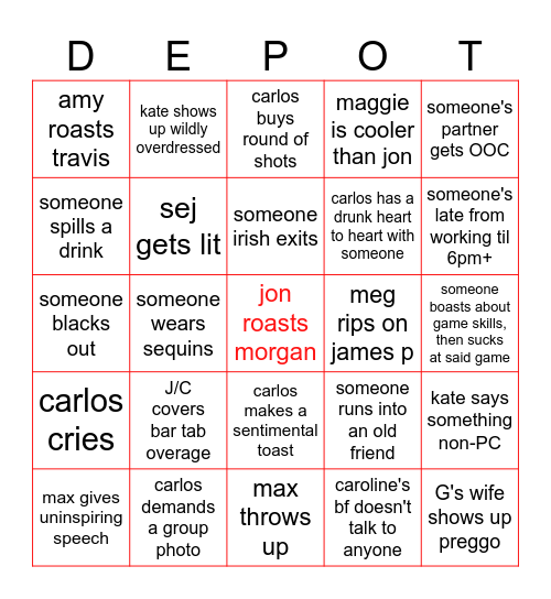 2024 holiday party Bingo Card