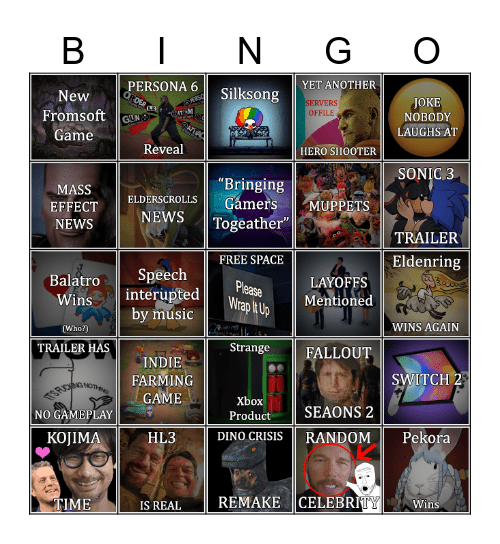 Game Awards 2024 Bingo Card