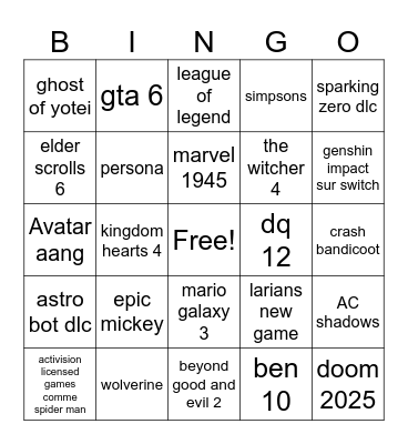 SAMIS BINGO Card