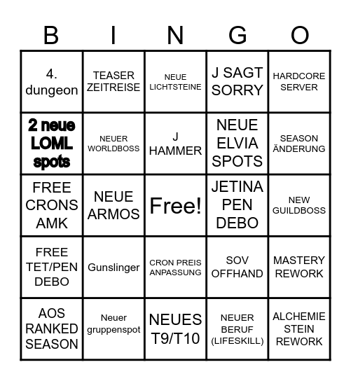 STUHLS BDO BINGO Card