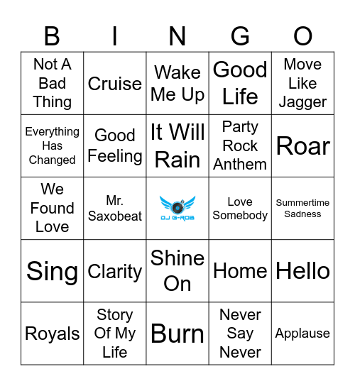 Kid's Bop 1 Bingo Card