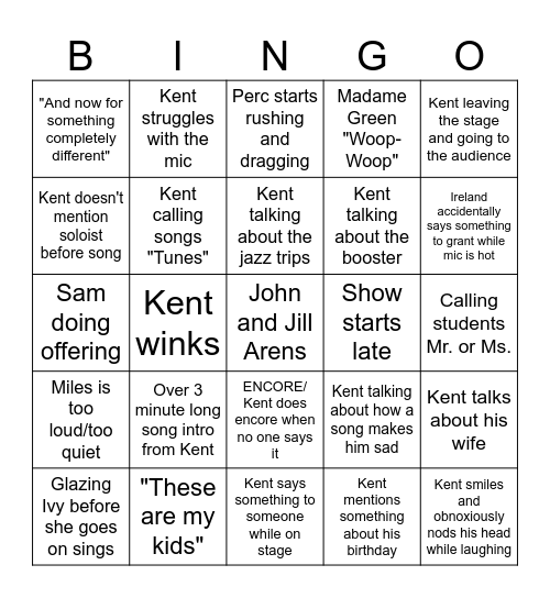 Jazz at SBB Bingo Card