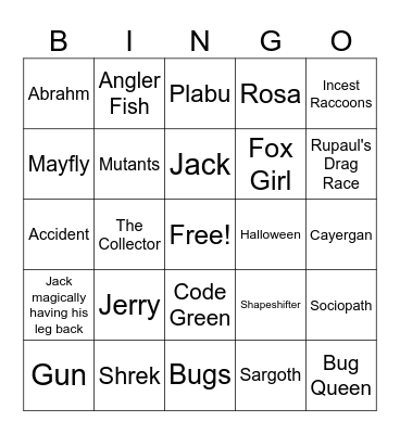 The Green Night -TFTGS Bingo Card