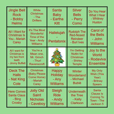 Christmas Song Bingo! Bingo Card