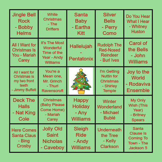 Christmas Song Bingo! Bingo Card