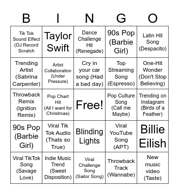 Social Media Bingo Card