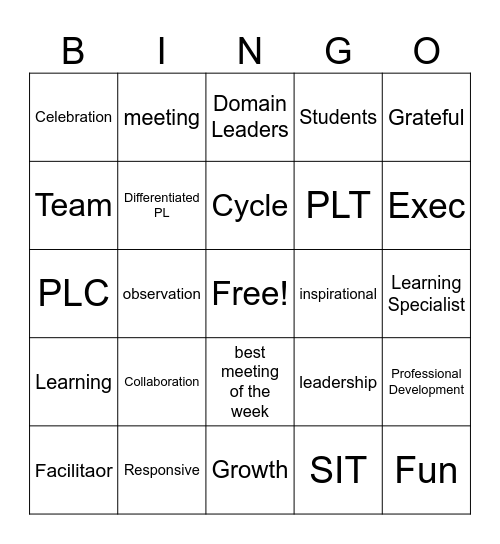 PLC Bingo! Bingo Card