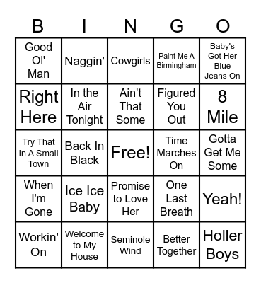 Hurricane Party Bingo Card